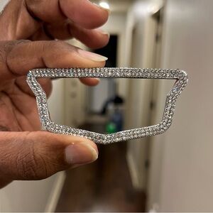 Sparkling Silver Rhinestone Belt Buckle